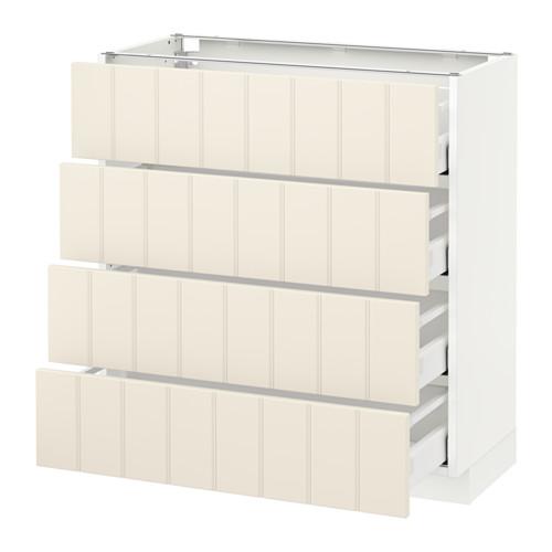 МЕТОД / МАКСИМЕРА Напольн шкаф 4 фронт панели/4 ящика - белый, Хитарп белый с оттенком, 80x37 см МЕТОД / МАКСИМЕРА Напольн шкаф 4 фронт панели/4 ящика - белый, Хитарп белый с оттенком, 80x37 см