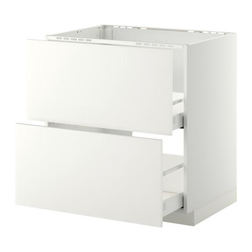 МЕТОД / МАКСИМЕРА Напольн шк п-мойку+2фрнт пнл/2 ящ - белый, Хэггеби белый, 80x60 см