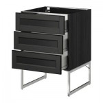 МЕТОД / ФОРВАРА Нплн шк 3 фрнт/3 средн ящика - 60x60x60 см, Лаксарби черно-коричневый, под дерево черный МЕТОД / ФОРВАРА Нплн шк 3 фрнт/3 средн ящика - 60x60x60 см, Лаксарби черно-коричневый, под дерево черный