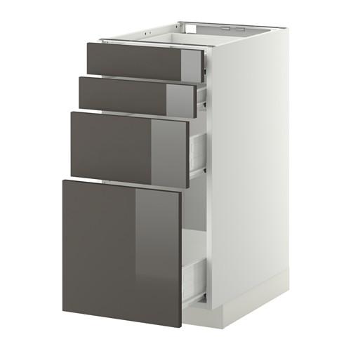 МЕТОД / ФОРВАРА Нплн шк 4 фронт/2 низк/2средн ящ - белый, Рингульт глянцевый серый, 40x60 см МЕТОД / ФОРВАРА Нплн шк 4 фронт/2 низк/2средн ящ - белый, Рингульт глянцевый серый, 40x60 см