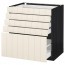 МЕТОД / МАКСИМЕРА Напольный шкаф с 5 ящиками - под дерево черный, Хитарп белый с оттенком, 80x60 см