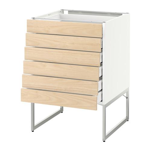 МЕТОД / МАКСИМЕРА Напольн шкаф 6фронт пнл/6 низ ящ - белый, Аскерсунд под светлый ясень, 60x60x60 см МЕТОД / МАКСИМЕРА Напольн шкаф 6фронт пнл/6 низ ящ - белый, Аскерсунд под светлый ясень, 60x60x60 см