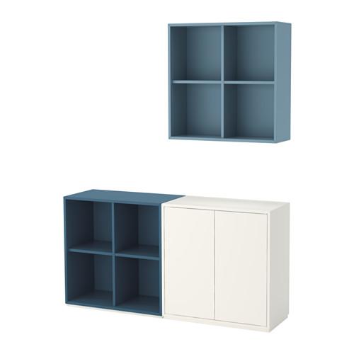 ЭКЕТ Комбинация шкафов с цоколем - белый/голубой/темно-синий
