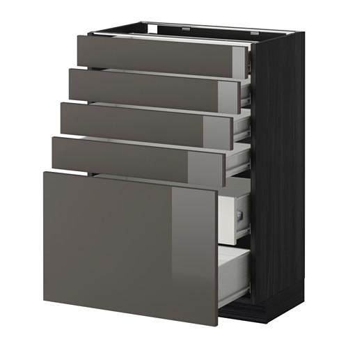 МЕТОД / ФОРВАРА Нплн шк 5фронт/4нзк/2срд ящ - под дерево черный, Рингульт глянцевый серый, 60x37 см МЕТОД / ФОРВАРА Нплн шк 5фронт/4нзк/2срд ящ - под дерево черный, Рингульт глянцевый серый, 60x37 см