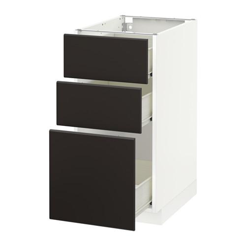 МЕТОД / ФОРВАРА Напольный шкаф с 3 ящиками - белый, Кунгсбакка антрацит, 40x60 см МЕТОД / ФОРВАРА Напольный шкаф с 3 ящиками - белый, Кунгсбакка антрацит, 40x60 см