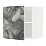 МЕТОД Верх шкаф на холодильн/морозильн - белый, Кальвиа с печатным рисунком, 60x60 см