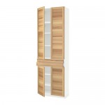 МЕТОД / МАКСИМЕРА Высокий шкаф+полки/2 ящика/4 дверцы - белый, Торхэмн естественный ясень МЕТОД / МАКСИМЕРА Высокий шкаф+полки/2 ящика/4 дверцы - белый, Торхэмн естественный ясень