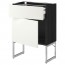 МЕТОД / МАКСИМЕРА Напольный шкаф с ящиком/дверью - под дерево черный, Хэггеби белый, 60x37x60 см