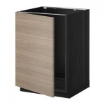 МЕТОД Напольный шкаф для раковины - Брокхульт под грецкий орех светло-серый, под дерево черный