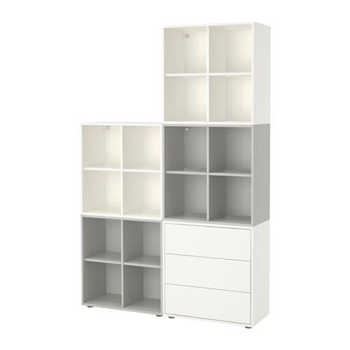 ЭКЕТ Комбинация шкафов с ножками - белый/светло-серый ЭКЕТ Комбинация шкафов с ножками - белый/светло-серый