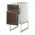 МЕТОД / МАКСИМЕРА Напольн шкаф 2фронт пнл/2низ/1вс ящ - белый, Эдсерум под дерево коричневый, 40x60x60 см