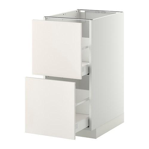 МЕТОД / МАКСИМЕРА Напольн шкаф 2фрнт/2выс ящ - белый, Веддинге белый, 40x60 см