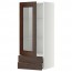 МЕТОД / МАКСИМЕРА Навесной шкаф/стекл дверца/2 ящика - белый, Эдсерум под дерево коричневый, 40x100 см