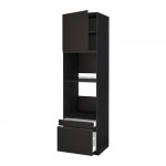 МЕТОД / МАКСИМЕРА Выс шкаф д/дхвк/комб дхвк+двр/2ящ - под дерево черный, Кунгсбакка антрацит, 60x60x220 см МЕТОД / МАКСИМЕРА Выс шкаф д/дхвк/комб дхвк+двр/2ящ - под дерево черный, Кунгсбакка антрацит, 60x60x220 см