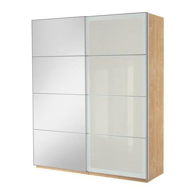 ПАКС Гардероб с раздвижными дверьми - зеркальное стекло, 200x66x236 см ПАКС Гардероб с раздвижными дверьми - зеркальное стекло, 200x66x236 см