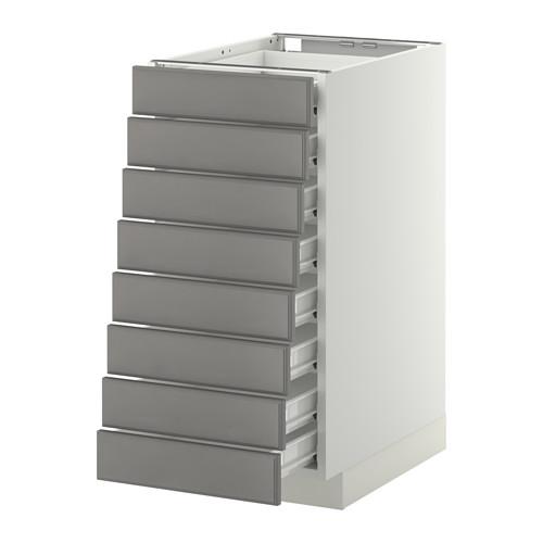 МЕТОД / ФОРВАРА Наполн шкаф 8 фронт/8 низк ящиков - 40x60 см, Будбин серый, белый