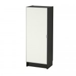 БИЛЛИ / МОРЛИДЕН Шкаф книжный со стеклянной дверью - черно-коричневый/стекло