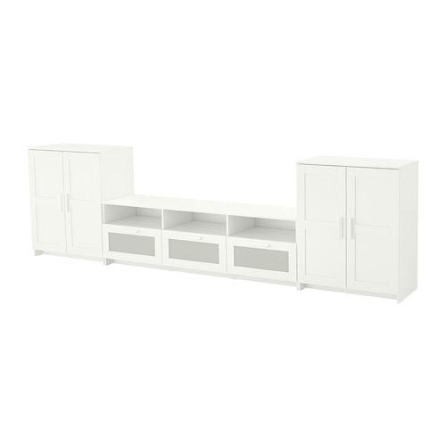 БРИМНЭС Шкаф для ТВ, комбинация - белый