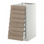 МЕТОД / МАКСИМЕРА Наполн шкаф 8 фронт/8 низк ящиков - 40x60 см, Брокхульт под грецкий орех светло-серый, белый