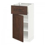 МЕТОД / ФОРВАРА Напольный шкаф с ящиком/дверью - 40x37 см, Эдсерум под дерево коричневый, белый МЕТОД / ФОРВАРА Напольный шкаф с ящиком/дверью - 40x37 см, Эдсерум под дерево коричневый, белый