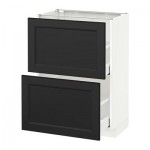 МЕТОД / МАКСИМЕРА Напольный шкаф с 2 ящиками - 60x37 см, Лаксарби черно-коричневый, белый МЕТОД / МАКСИМЕРА Напольный шкаф с 2 ящиками - 60x37 см, Лаксарби черно-коричневый, белый