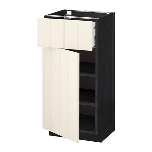 МЕТОД / МАКСИМЕРА Напольный шкаф с ящиком/дверью - под дерево черный, Хитарп белый с оттенком, 40x37 см МЕТОД / МАКСИМЕРА Напольный шкаф с ящиком/дверью - под дерево черный, Хитарп белый с оттенком, 40x37 см