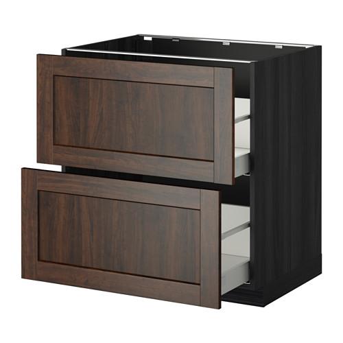 МЕТОД / МАКСИМЕРА Напольн шкаф 2фрнт/2выс ящ - 80x60 см, Эдсерум под дерево коричневый, под дерево черный МЕТОД / МАКСИМЕРА Напольн шкаф 2фрнт/2выс ящ - 80x60 см, Эдсерум под дерево коричневый, под дерево черный