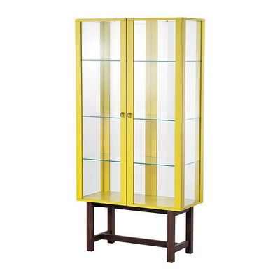 Stockholm Cabinet With Glass Doors, Glass Showcase Cabinet Ikea