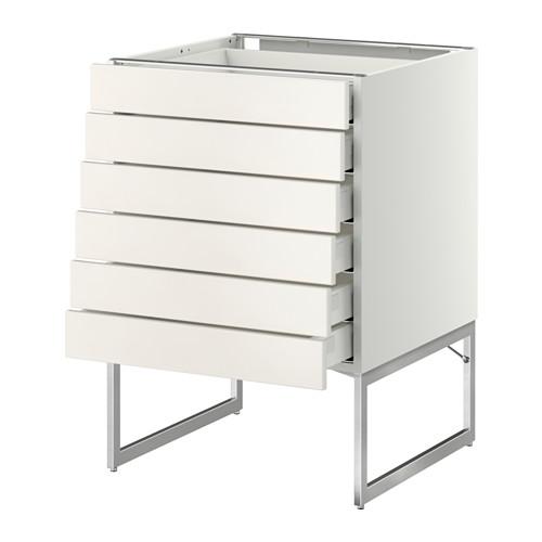 МЕТОД / МАКСИМЕРА Напольн шкаф 6фронт пнл/6 низ ящ - белый, Веддинге белый, 60x60x60 см