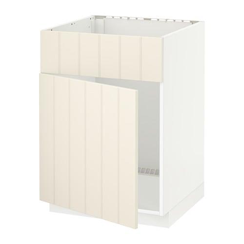 МЕТОД Напольный шкаф п-мойку с дв/фр пнл - белый, Хитарп белый с оттенком