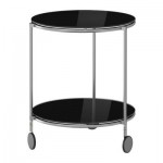 СТРИНД Придиванный столик - черный/никелированный, 50 см