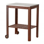 ЭПЛАРО / КЛАСЕН Тележка,д/сада - коричневая морилка/нержавеющ сталь