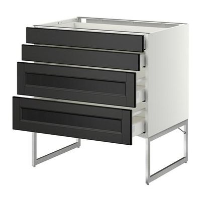МЕТОД / МАКСИМЕРА Нплн шк 4 фронт/2 низк/2средн ящ - 80x60x60 см, Лаксарби черно-коричневый, белый МЕТОД / МАКСИМЕРА Нплн шк 4 фронт/2 низк/2средн ящ - 80x60x60 см, Лаксарби черно-коричневый, белый