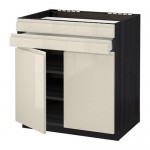 МЕТОД / МАКСИМЕРА Нап шк д/вар панели/2ящ/2фасада/1ящ - под дерево черный, Воксторп глянцевый светло-бежевый