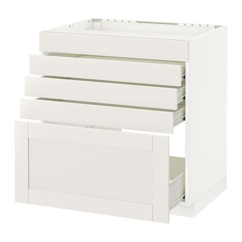 МЕТОД / ФОРВАРА Напольн шк д/вар панели/5фасад/4ящ - белый, Сэведаль белый, 80x60 см