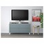 БЕСТО Тумба д/ТВ с ящиками - белый/Вальвикен серо-бирюзовый, направляющие ящика, плавно закр