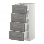МЕТОД / ФОРВАРА Напольн шкаф 4 фронт панели/4 ящика - белый, Будбин серый, 40x37 см МЕТОД / ФОРВАРА Напольн шкаф 4 фронт панели/4 ящика - белый, Будбин серый, 40x37 см