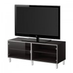 БЕСТО Тумба п-ТВ со стеклянными дверцами - черно-коричневый БЕСТО Тумба п-ТВ со стеклянными дверцами - черно-коричневый