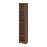 BILLY/OXBERG шкаф книжный со стеклянной дверью коричневый ясеневый шпон/стекло