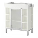 ЛИЛЛОНГЕН Шкаф п/раковину с 1 двр/4 откр полк - алюминий