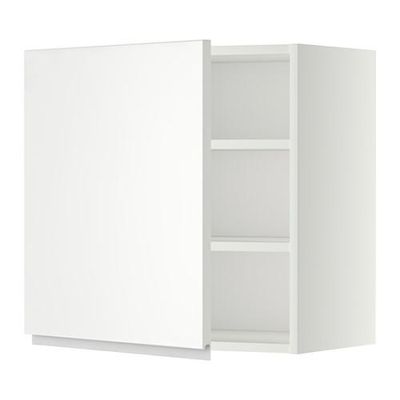 МЕТОД Шкаф навесной с полкой - 60x60 см, Нодста белый/алюминий, белый