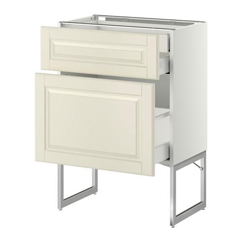 МЕТОД / МАКСИМЕРА Напольн шкаф 2фронт пнл/2низ/1вс ящ - белый, Будбин белый с оттенком, 60x37x60 см