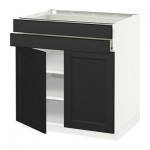 МЕТОД / ФОРВАРА Напольный шкаф/2дверцы/2ящика - Лаксарби черно-коричневый, белый МЕТОД / ФОРВАРА Напольный шкаф/2дверцы/2ящика - Лаксарби черно-коричневый, белый