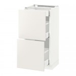 МЕТОД / МАКСИМЕРА Напольный шкаф/2фасада/3ящика - белый, Веддинге белый, 40x37 см