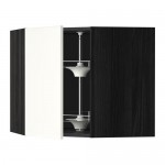 МЕТОД Угл нвсн шкф с вращающ секц - под дерево черный, Хэггеби белый, 68x60 см