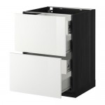 МЕТОД / ФОРВАРА Напольн шкаф 2 фронт пнл/4 средн ящ - под дерево черный, Рингульт глянцевый белый, 60x60 см МЕТОД / ФОРВАРА Напольн шкаф 2 фронт пнл/4 средн ящ - под дерево черный, Рингульт глянцевый белый, 60x60 см