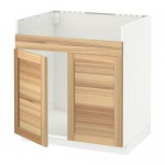 МЕТОД Напольный шкаф д/двойн мойки ХАВСЕН - белый, Торхэмн естественный ясень МЕТОД Напольный шкаф д/двойн мойки ХАВСЕН - белый, Торхэмн естественный ясень