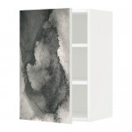 МЕТОД Шкаф навесной с полкой - белый, Кальвиа с печатным рисунком, 40x60 см