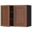 МЕТОД Навесной шкаф с полками/2дверцы - под дерево черный, Филипстад коричневый, 80x60 см