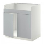 МЕТОД Напольн шкаф д двойн мойки ДУМШЁ - Веддинге серый, белый